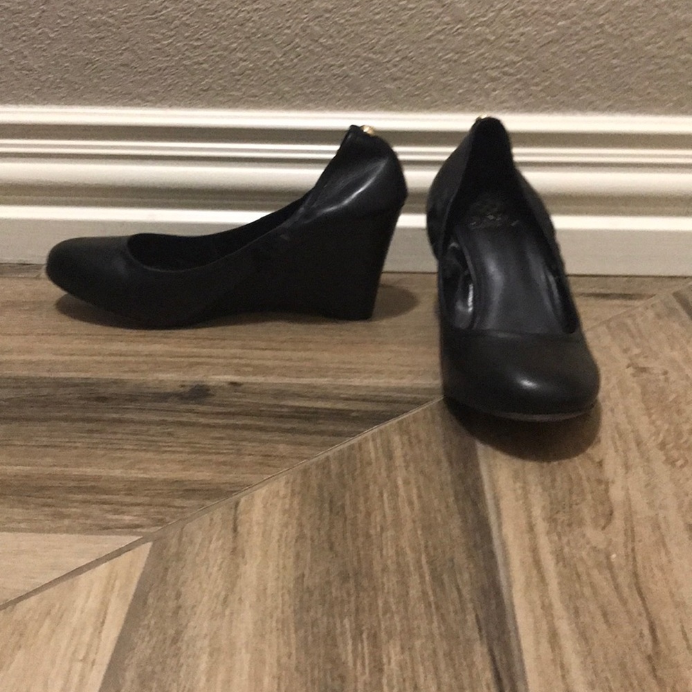 Vince Camuto Black Leather Wedge